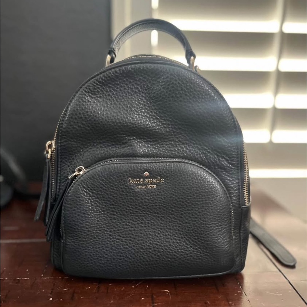 Kate Spade Black Textured Backpack